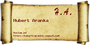 Hubert Aranka névjegykártya